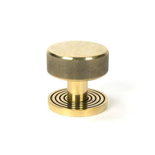 BROMPTON KNURLED MORTICE / RIM DOOR KNOBS - (4 ROSE OPTIONS)